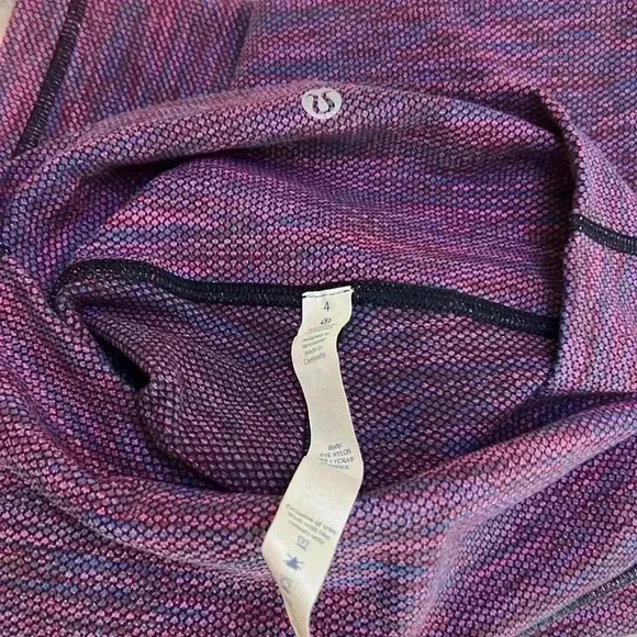 Lululemon Wunder Under Crop Diamond Jacquard Space Dye Blue Magenta - Picture 3 of 3